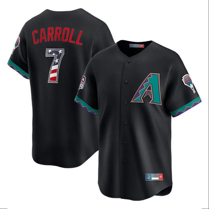 Arizona Diamondbacks #7 Corbin Carroll Player Black MIKSHPS USA 250 Fourth of July Home Game Stitched Jerseys