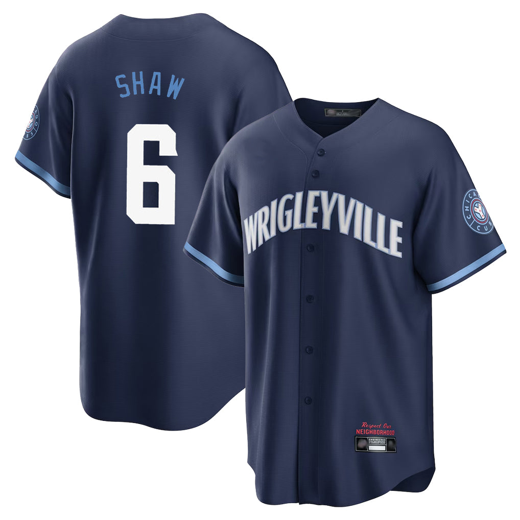 Chicago Cubs #6 Matt Shaw Player Navy MIKSHPS City Connect Home Game Stitched Jerseys