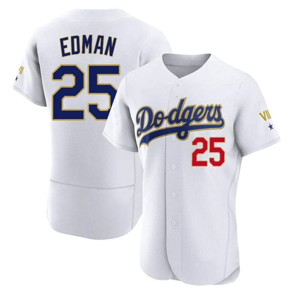 Los Angeles Dodgers #25 Tommy Edman Player Gold White MIKSHPS 2026 Collection Stadium Limited Elite Stitched Jerseys