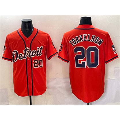 Detroit Tigers #20 Spencer Torkelson Orange MIKSHPS With Patch Vapor Premier Limited Stitched Jersey