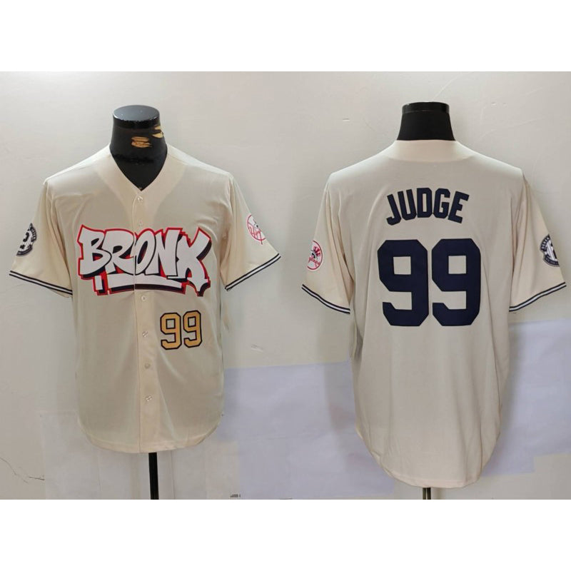 New York Yankees #99 Aaron Judge Cream MIKSHPS Limited Stitched Jerseys