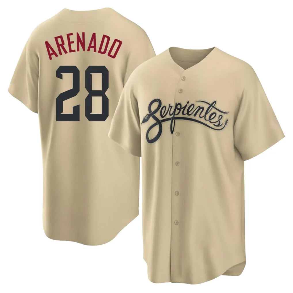 Arizona Diamondbacks #28 Nolan Arenado Player Tan MIKSHPS City Connect Home Game Stitched Jerseys