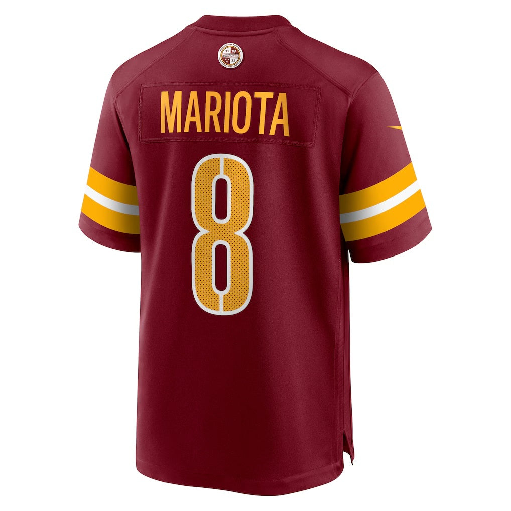 W.Commanders #8 Marcus Mariota Burgundy MIKSHPS Team Game Jersey