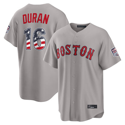 Boston Red Sox #16 Jarren Duran Player Gray MIKSHPS Road USA 250 Fourth of July Home Game Stitched Jerseys