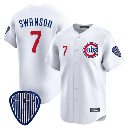 Chicago Cubs #7 Dansby Swanson Player White MIKSHPS Vapor Premier Limited Home Stitched Jerseys