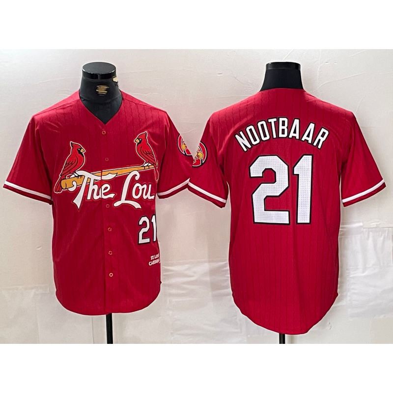 St. Louis Cardinals #21 Lars Nootbaar Red MIKSHPS 2024 City Connect Limited Stitched Jersey