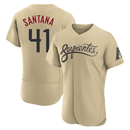 Arizona Diamondbacks #41 Carlos Santana Player Tan MIKSHPS City Connect Limited Elite Home Game Stitched Jerseys