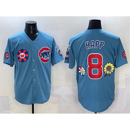 Chicago Cubs #8 Ian Happ Blue MIKSHPS 2025 Tokyo Series 2nd Alternate Limited Stitched Jersey