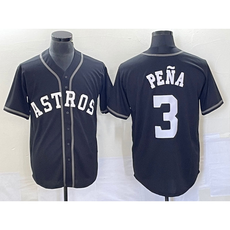 Houston Astros #3 Jeremy Pena Black MIKSHPS Cool Base Stitched Jersey