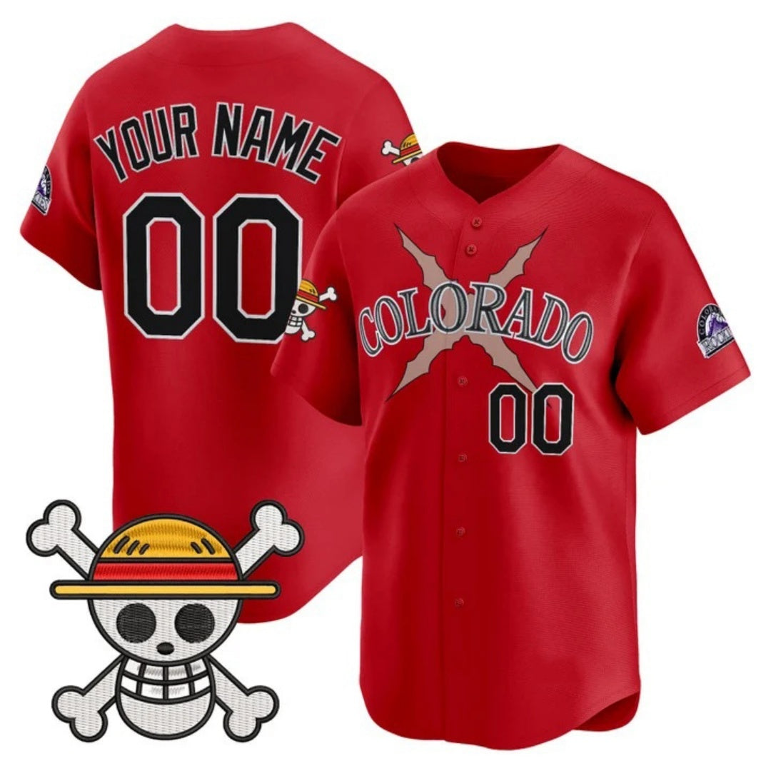 Custom Colorado Rockies x One Piece Red MIKSHPS Vapor Premier Limited Jersey - Stitched