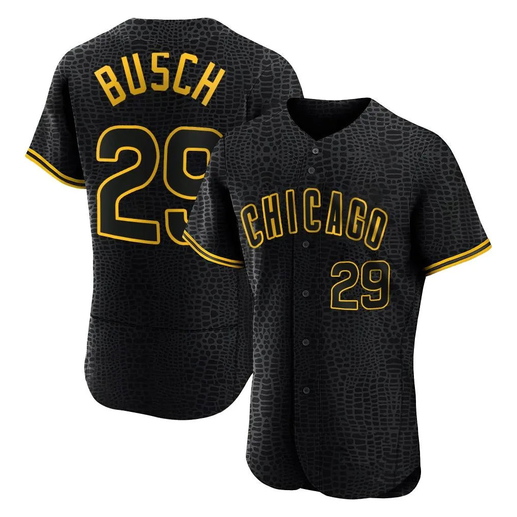 Chicago Cubs #29 Michael Busch Player Black MIKSHPS Snake Skin City Limited Elite Home Game Stitched Jerseys