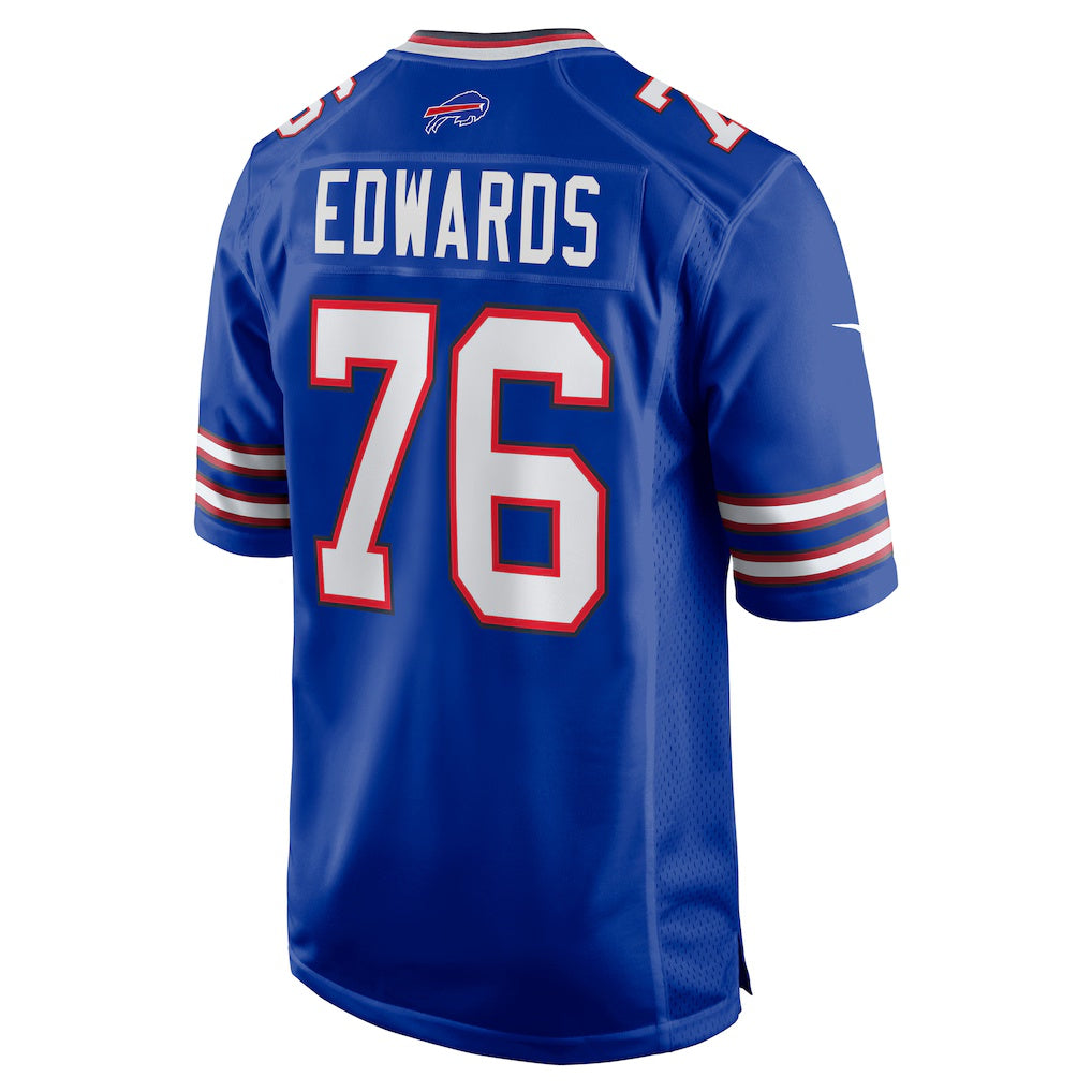 B.Bills #76 David Edwards Royal MIKSHPS Game Jersey