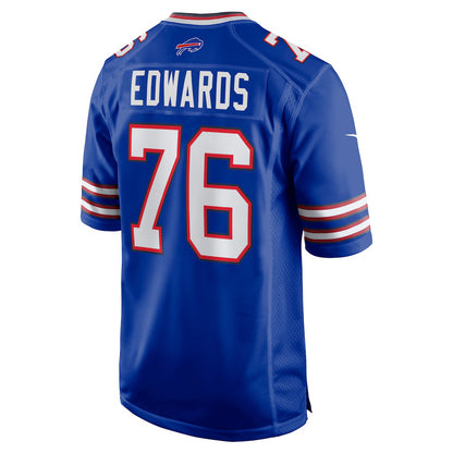 B.Bills #76 David Edwards Royal MIKSHPS Game Jersey