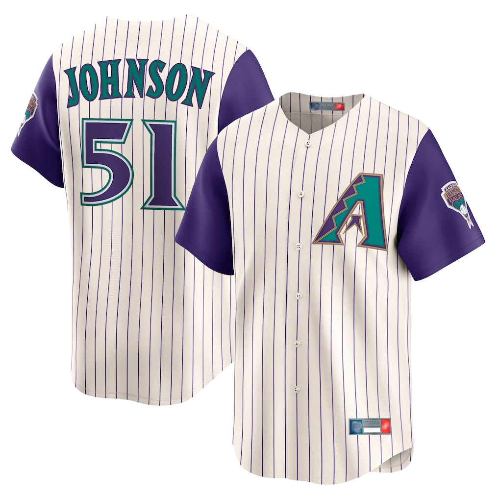 Arizona Diamondbacks #51 Randy Johnson Player Cream MIKSHPS Throwback Cooperstown Collection Limited Stitched Jerseys