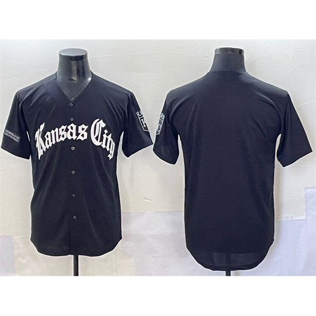 Kansas City Royals Blank Black MIKSHPS 'Gothic Crown Edition' Vapor Premier Limited Stitched Jersey