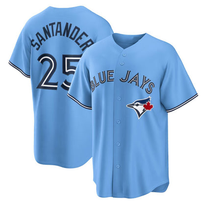 Toronto Blue Jays #25 Anthony Santander Light Blue MIKSHPS Alternate Replica Jersey