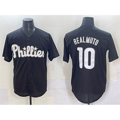 Philadelphia Phillies #10 J.T. Realmuto Black MIKSHPS Lights Out Limited Stitched Jersey