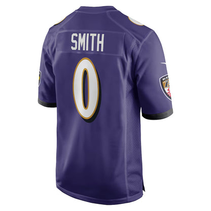 B.Ravens #0 Roquan Smith Purple MIKSHPS Team Game Jersey