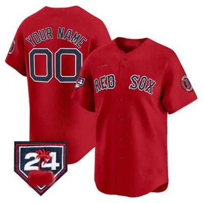 Custom Boston Red Sox 2024 Spring Training Patch Vapor Premier Limited Jersey ¨C Red MIKSHPS