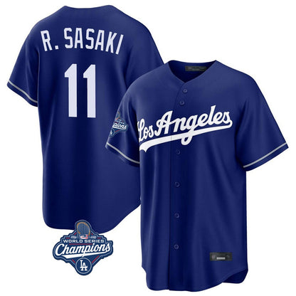 Los Angeles Dodgers #11 Roki Sasaki Player Royal MIKSHPS World Series Meet Game Stitched Jerseys
