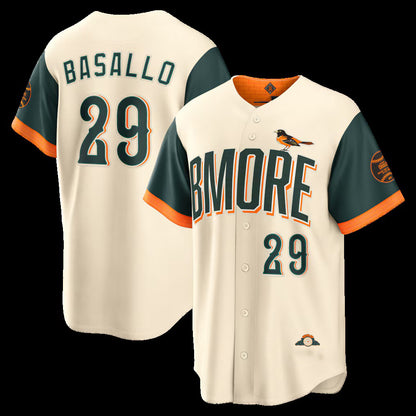 Baltimore Orioles #29 Samuel Basallo Natural MIKSHPS 2026 City Connect Stadium Jersey