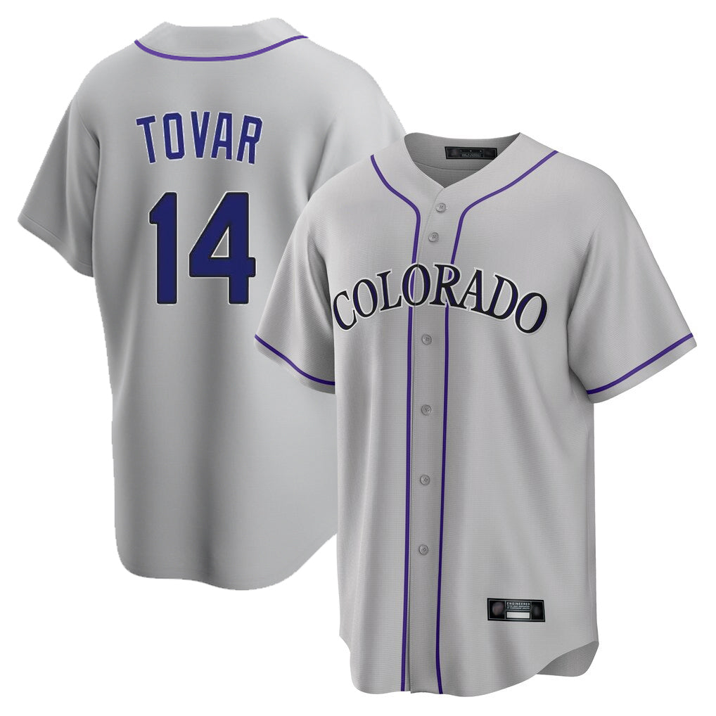 Colorado Rockies #14 Ezequiel Tovar Player Gray MIKSHPS Game Home Stitched Jerseys