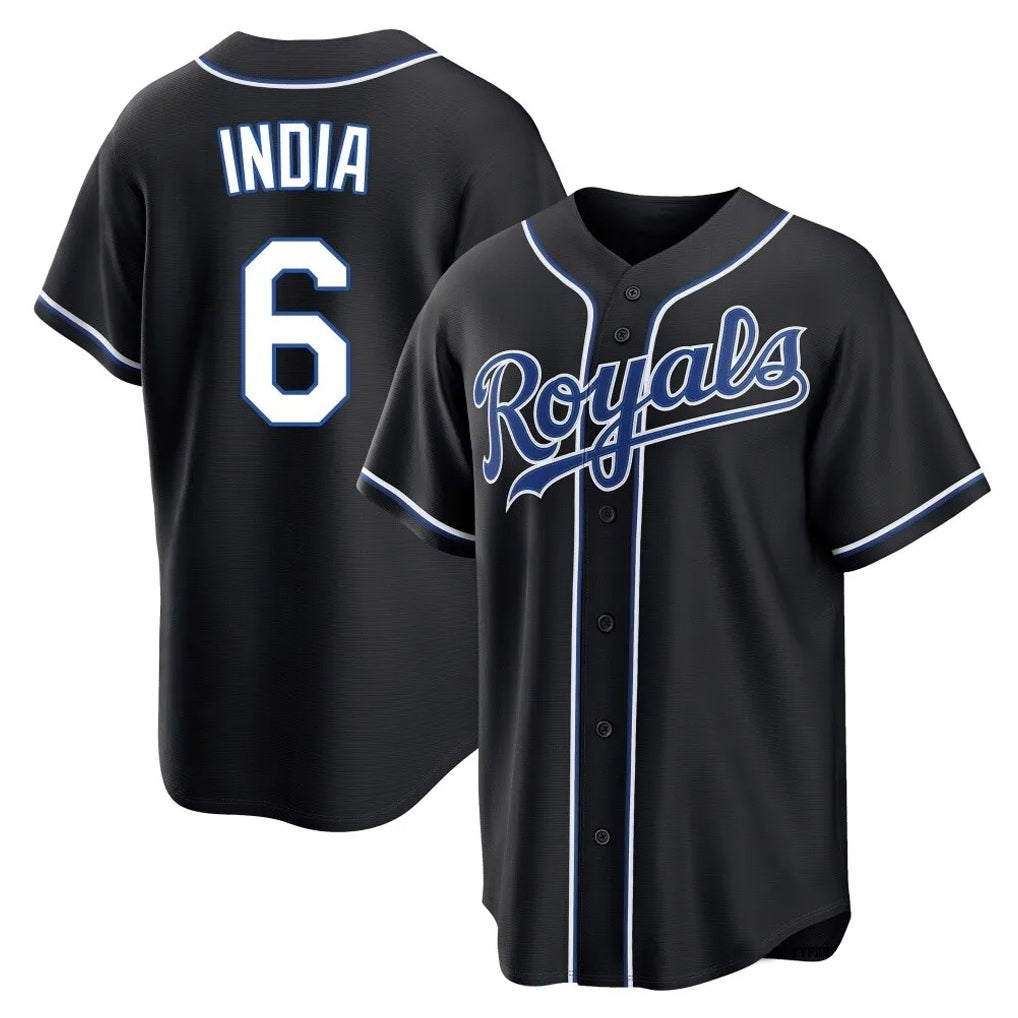 Kansas City Royals #6 Jonathan India Player Black MIKSHPS Carbon Fashion Home Game Stitched Jerseys