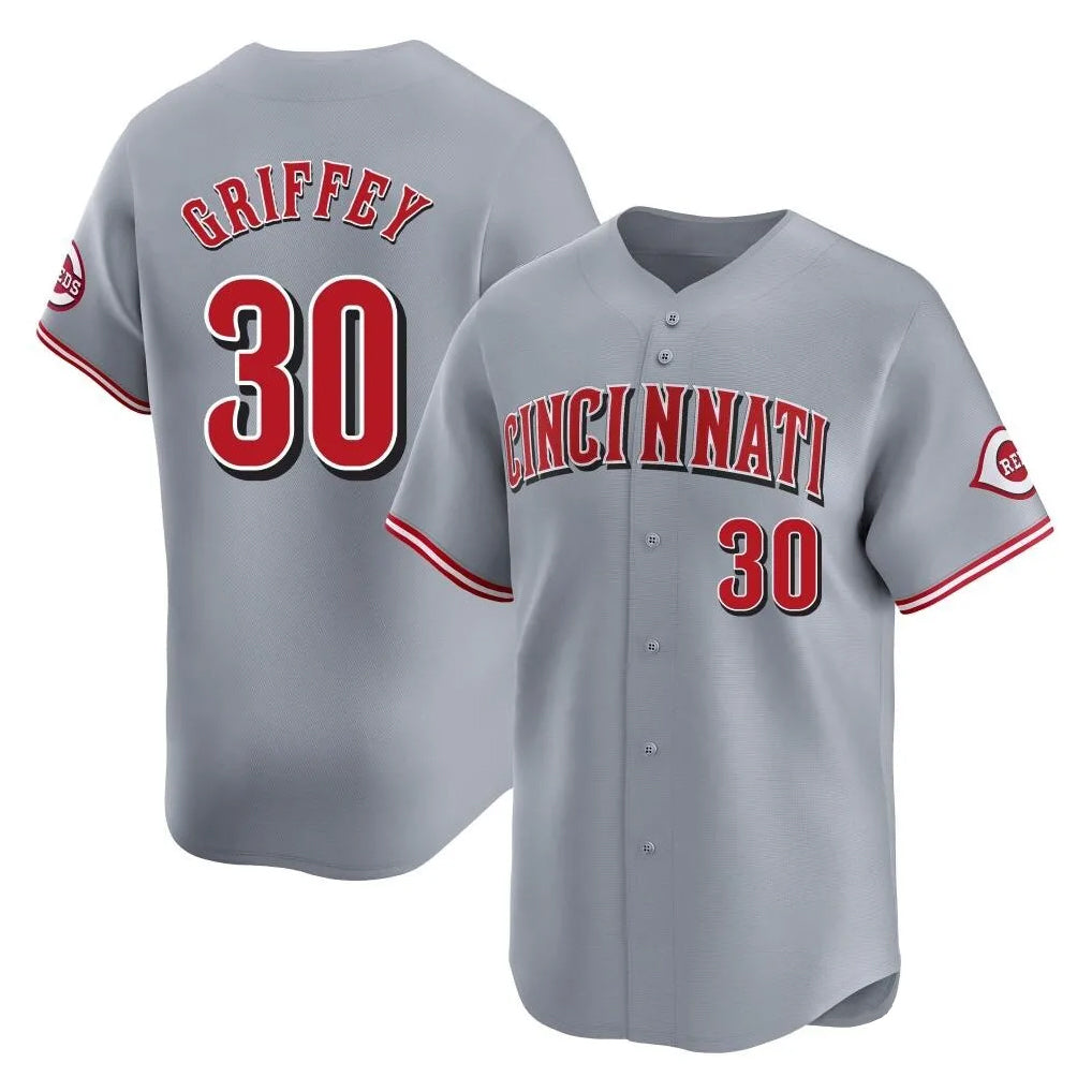 Cincinnati Reds #30 Ken Griffey Player Gray MIKSHPS Home Limited Stitched Jerseys