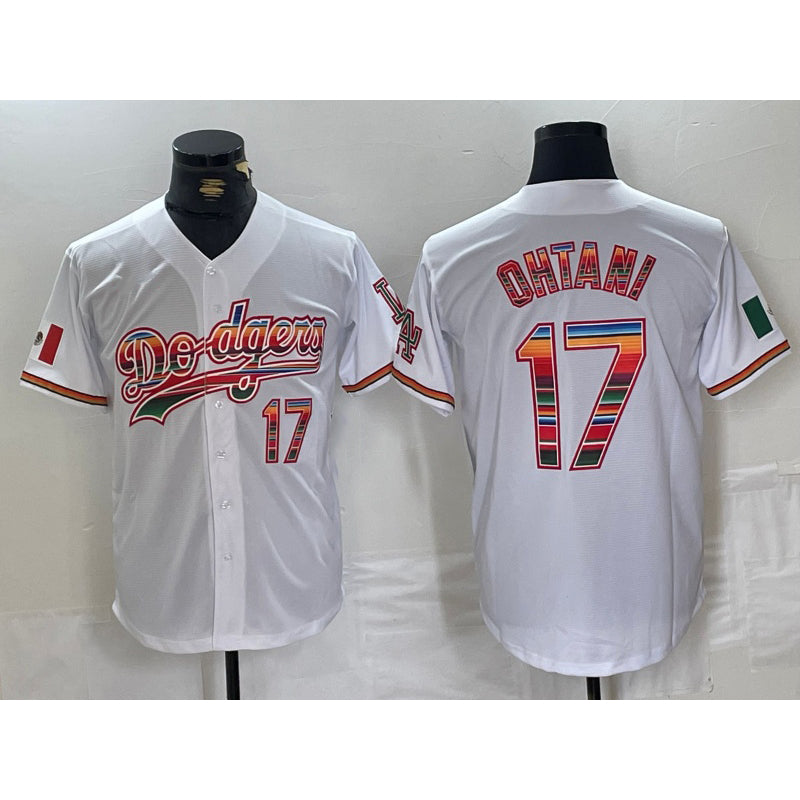 Los Angeles Dodgers #17 Shohei Ohtani White MIKSHPS Mexico Cool Base Stitched Jersey