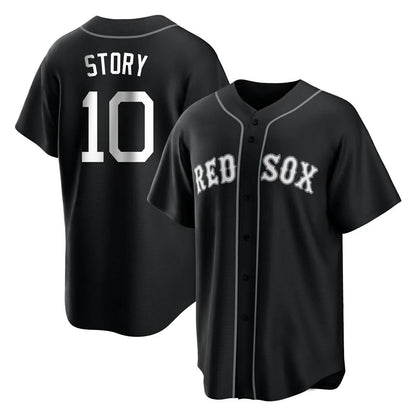 Boston Red Sox #10 Trevor Story Player Black MIKSHPS Home Game Stitched Jerseys