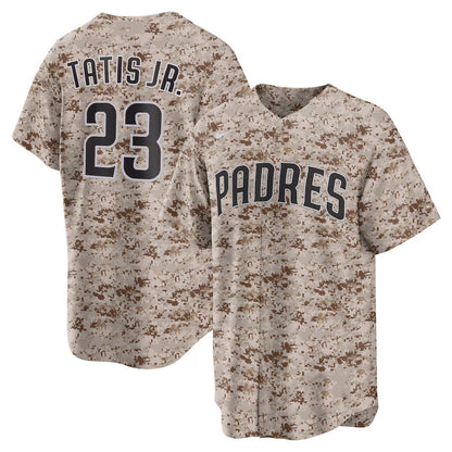 San Diego Padres #23 Fernando Tatis Jr. Camo MIKSHPS USMC Alternate Replica Player Jersey