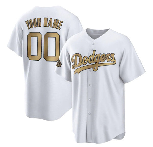 Custom Los Angeles Dodgers Active Player White MIKSHPS 2022 All-Star Cool Base Stitched Jersey