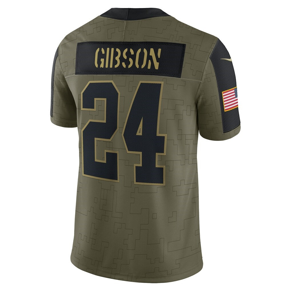 W.Football Team #24 Antonio Gibson Olive MIKSHPS Salute To Service Limited Player Jersey