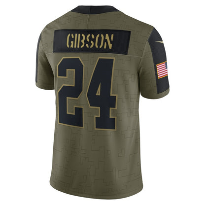 W.Football Team #24 Antonio Gibson Olive MIKSHPS Salute To Service Limited Player Jersey