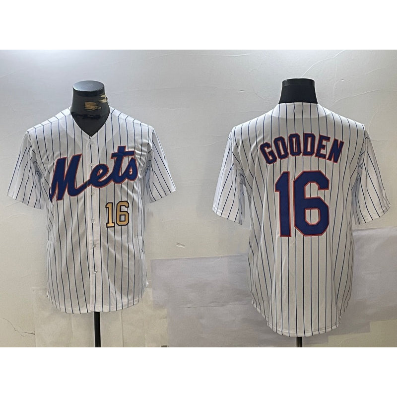 New York Mets #16 Dwight Gooden White MIKSHPS Cool Base Stitched Jerseys