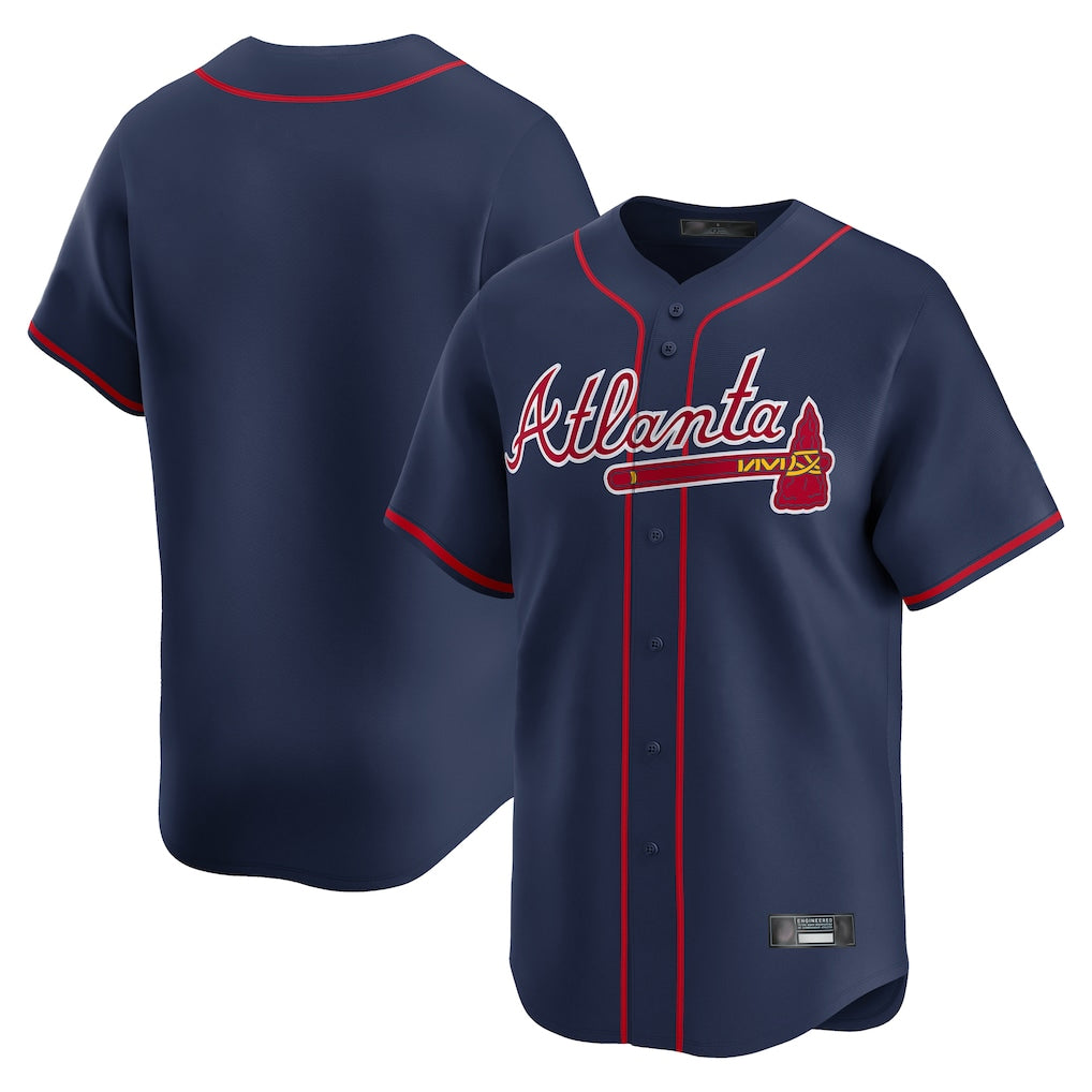 Atlanta Braves Navy MIKSHPS Limited Home Game Blank Player Stitched Jerseys