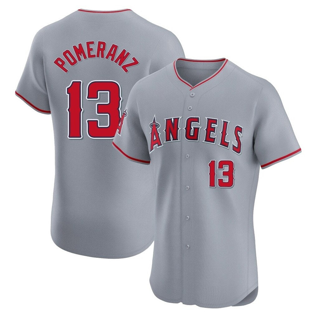 Los Angeles Angels #13 Drew Pomeranz Player Gray MIKSHPS Home Limited Elite Stitched Jerseys
