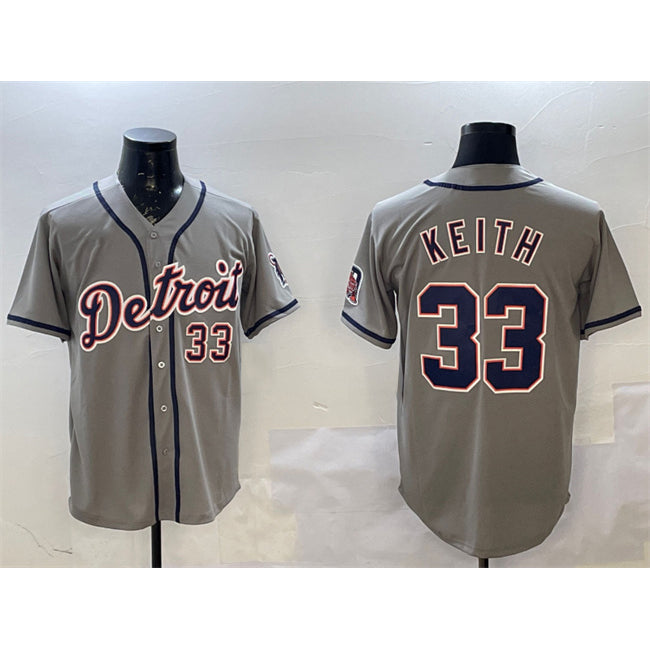 Detroit Tigers #33 Colt Keith Gray MIKSHPS Cool Base Stitched Jersey