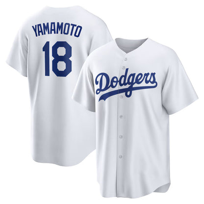 Los Angeles Dodgers #18 Yoshinobu Yamamoto White MIKSHPS Home Replica Player Jersey