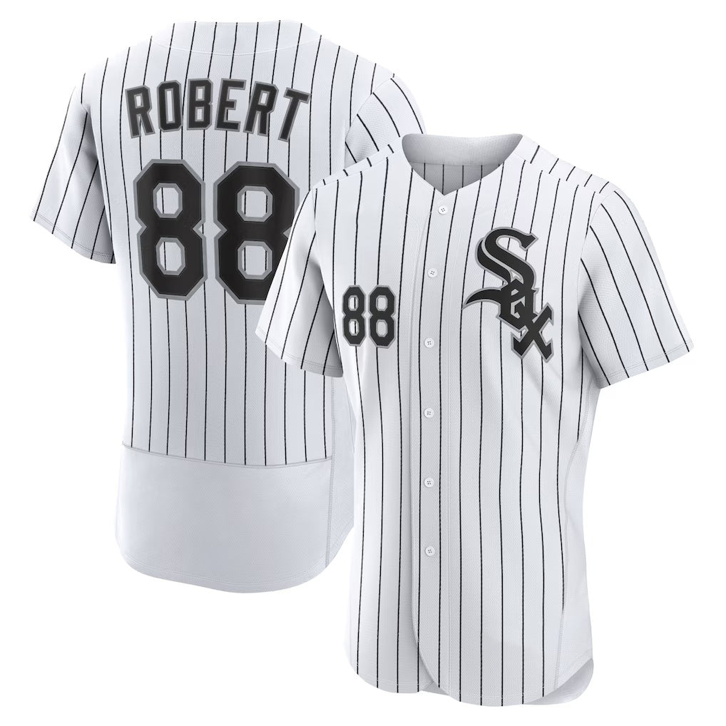 Chicago White Sox #88 Luis Robert White-Black MIKSHPS Home Authentic Player Jersey