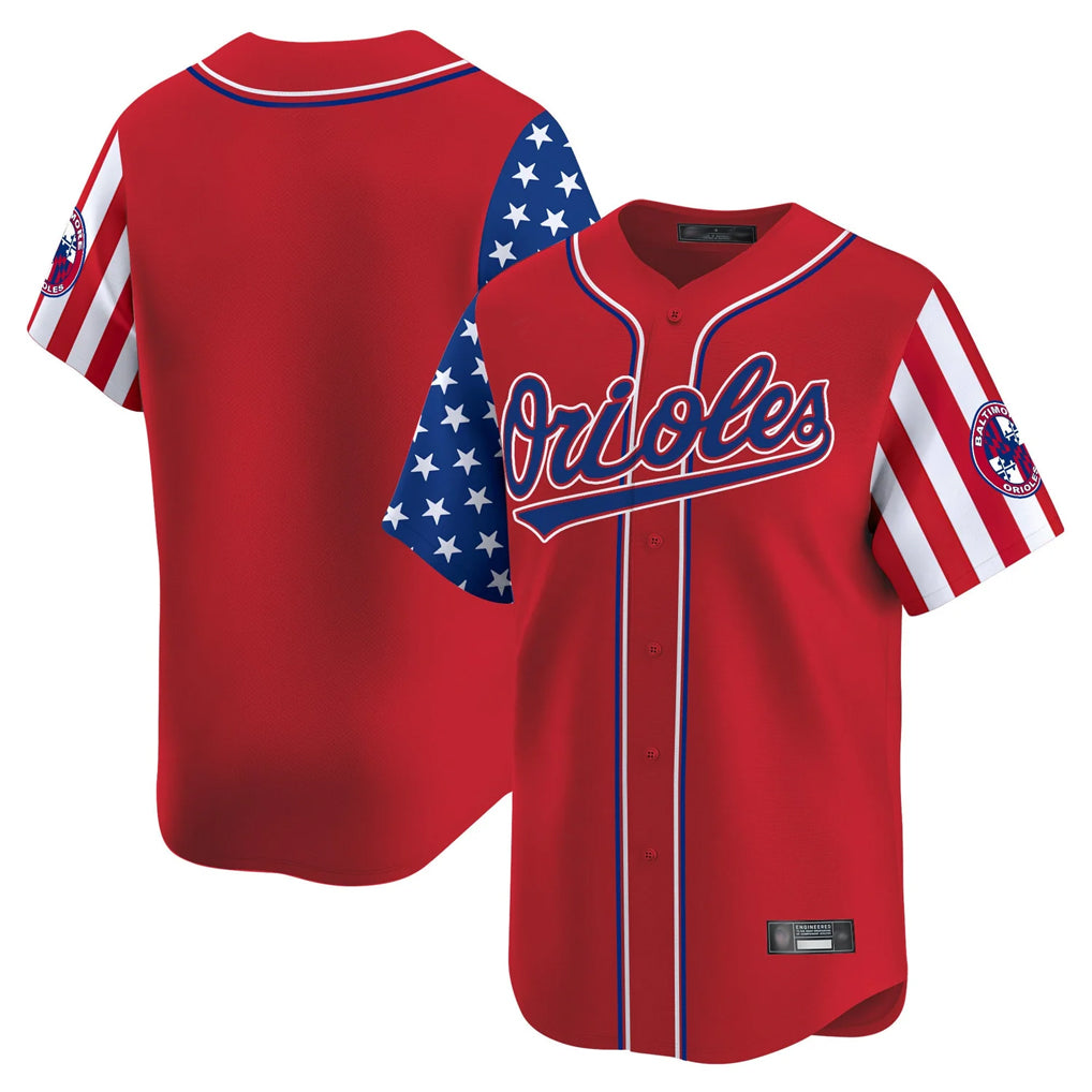 Baltimore Orioles Red MIKSHPS Independence Day Vapor Premier Limited Home Game Blank Player Stitched Jerseys