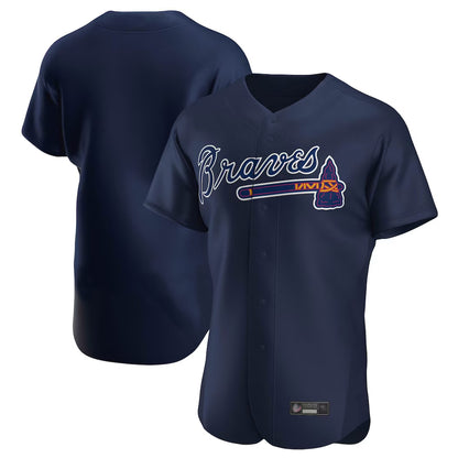 Atlanta Braves Navy MIKSHPS Alternate Limited Elite Home Game Blank Player Stitched Jerseys
