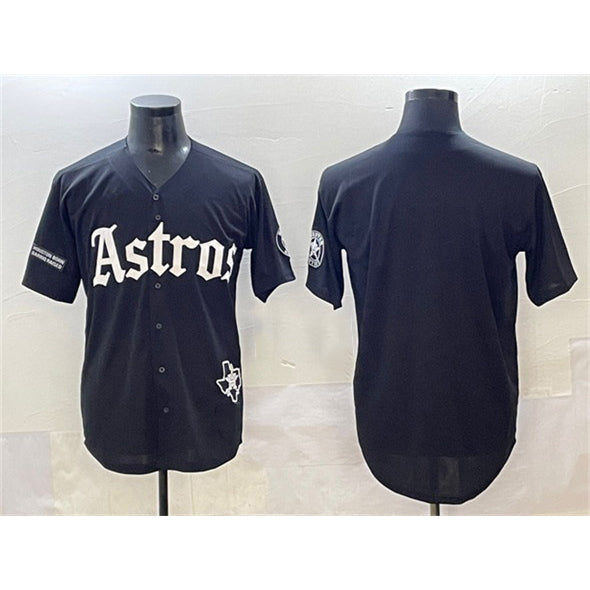 Houston Astros Blank Black MIKSHPS Gothic 'Houston Born Barrio Raised' Limited Stitched Jersey
