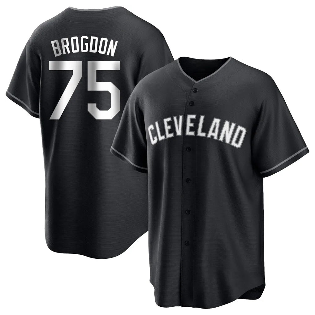 Cleveland Guardians #75 Connor Brogdon Player Black MIKSHPS Home Game Stitched Jerseys