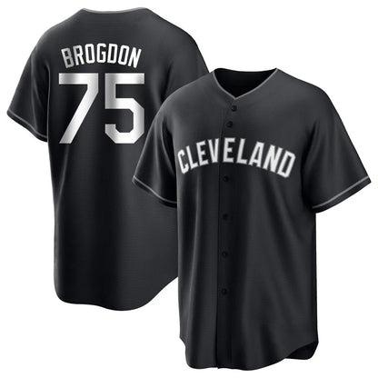 Cleveland Guardians #75 Connor Brogdon Player Black MIKSHPS Home Game Stitched Jerseys