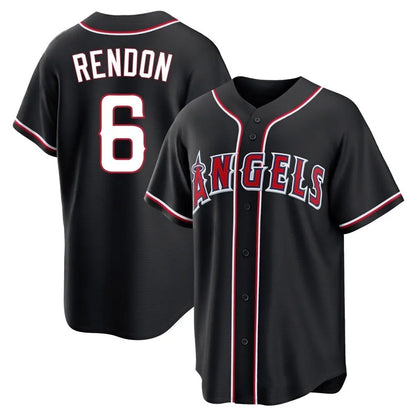 Los Angeles Angels #6 Anthony Rendon Player Black MIKSHPS Fashion Out Home Game Stitched Jerseys