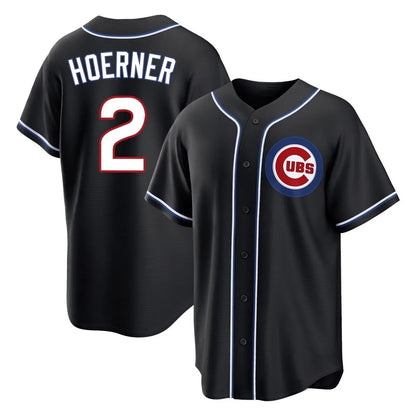 Chicago Cubs #2 Nico Hoerner Player Black MIKSHPS Fashion Out Game Stitched Jerseys