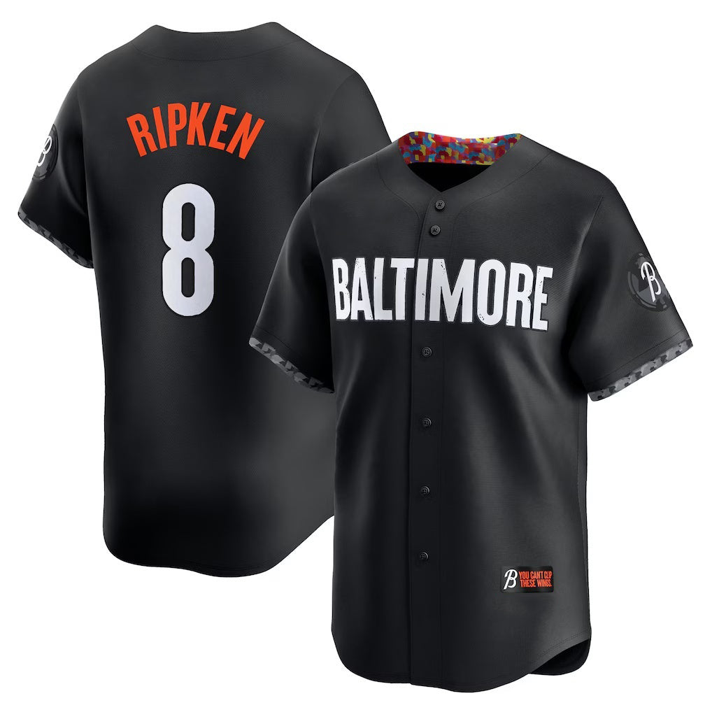 Baltimore Orioles #8 Cal Ripken Jr. Black MIKSHPS City Connect Limited Player Jersey