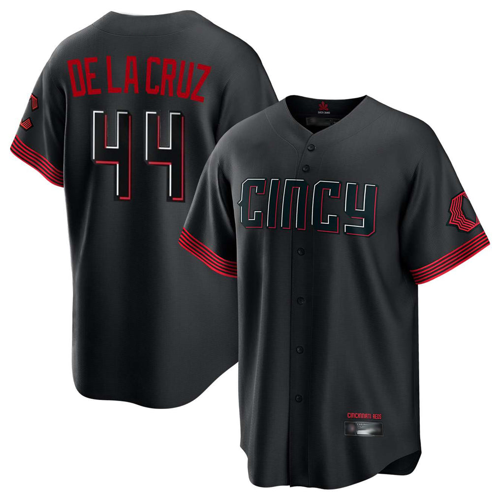 Cincinnati Reds #44 Elly De La Cruz Player Black MIKSHPS City Connect Home Game Stitched Jerseys