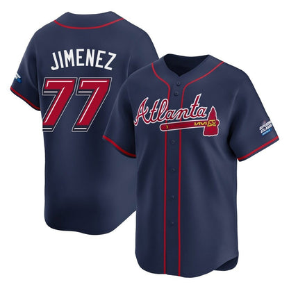 Atlanta Braves #77 Joe Jimenez Player Navy MIKSHPS 2025 Speedway Classic Home Game Stitched Jerseys